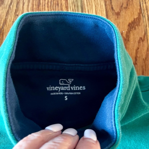 Vineyard Vines Women’s 100% Quarter Zip Sweater Green. Small - Picture 3 of 7